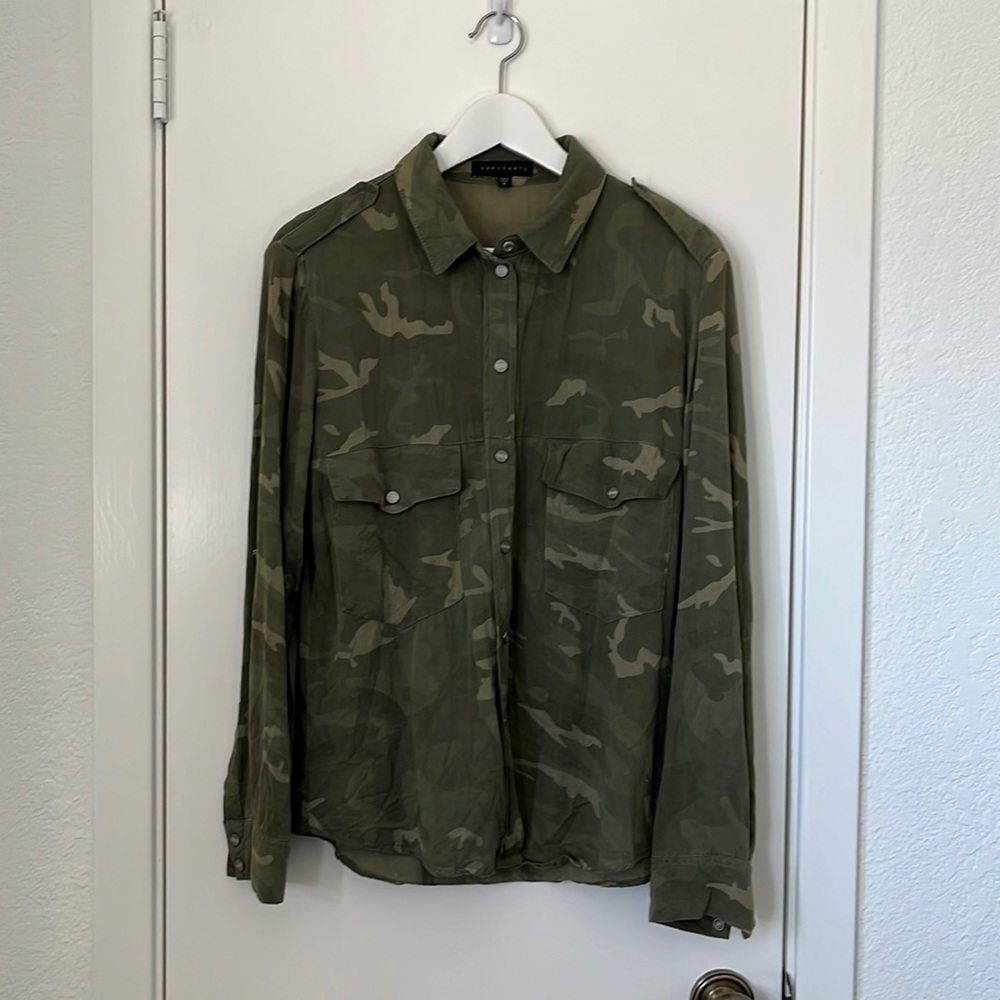Sanctuary Camo Print Cargo Button Down